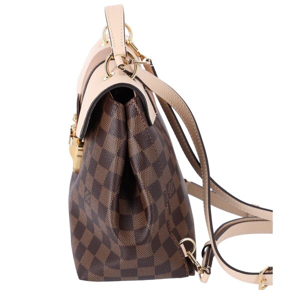 Louis Vuitton Clapton Backpack Damier Brown Canvas Leather Cream Crossbody - Picture 4 of 10